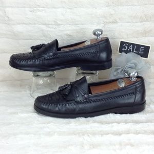 Giorgio Brutini Black Tassel Woven Loafers ⬇ Price